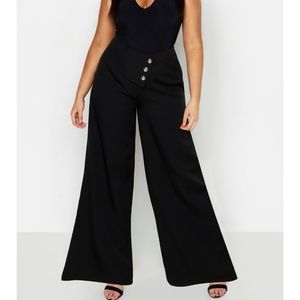 Boohoo plus wide flare pants